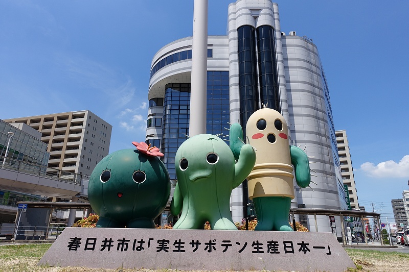 勝川駅 サボテン