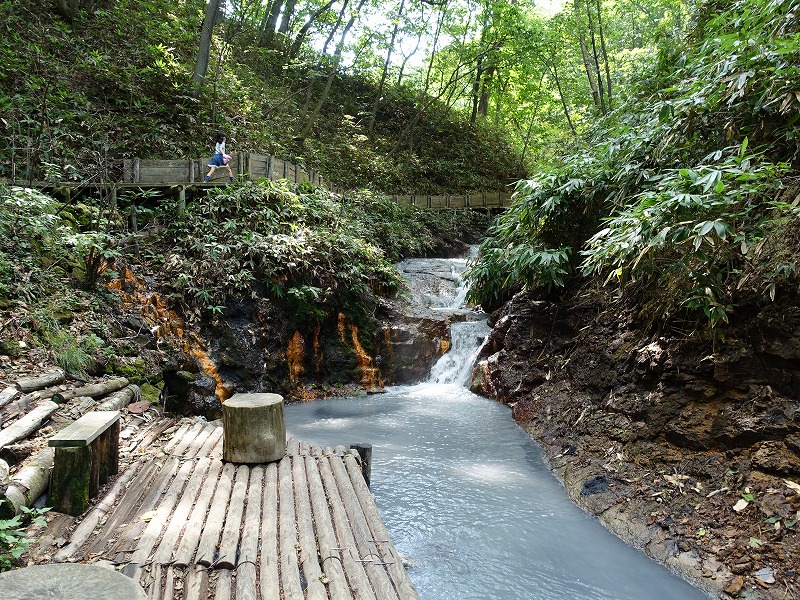 大湯沼川天然足湯