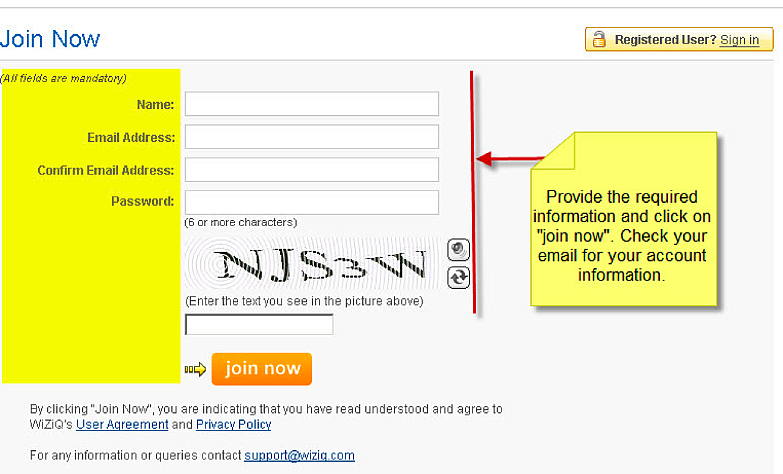 Figure 3. Joining WiZiQ