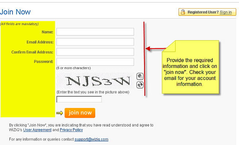 Figure 3. Joining WiZiQ