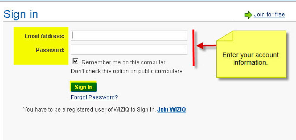 Figure 4. Signing in 