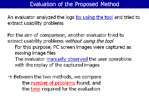 Evaluation of the Proposed Method (2)