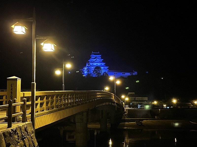 夜の唐津城