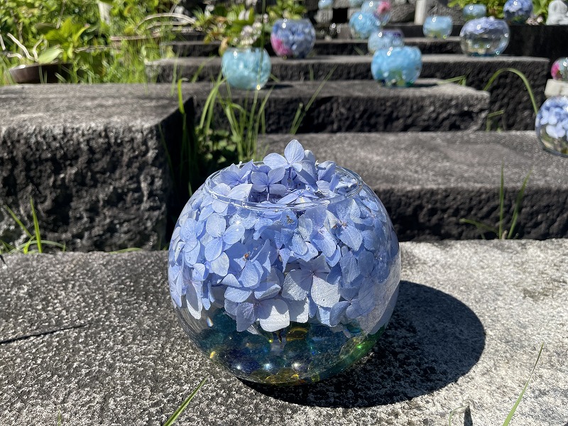 紫陽花の水盆